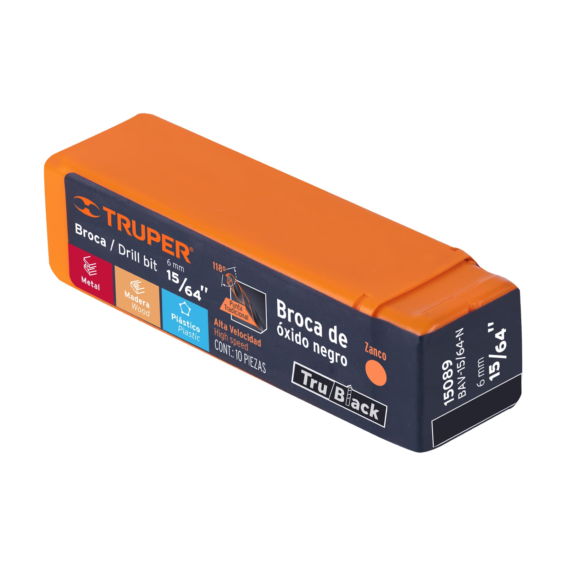 Broca HSS Trublack para metal Truper 15/64"