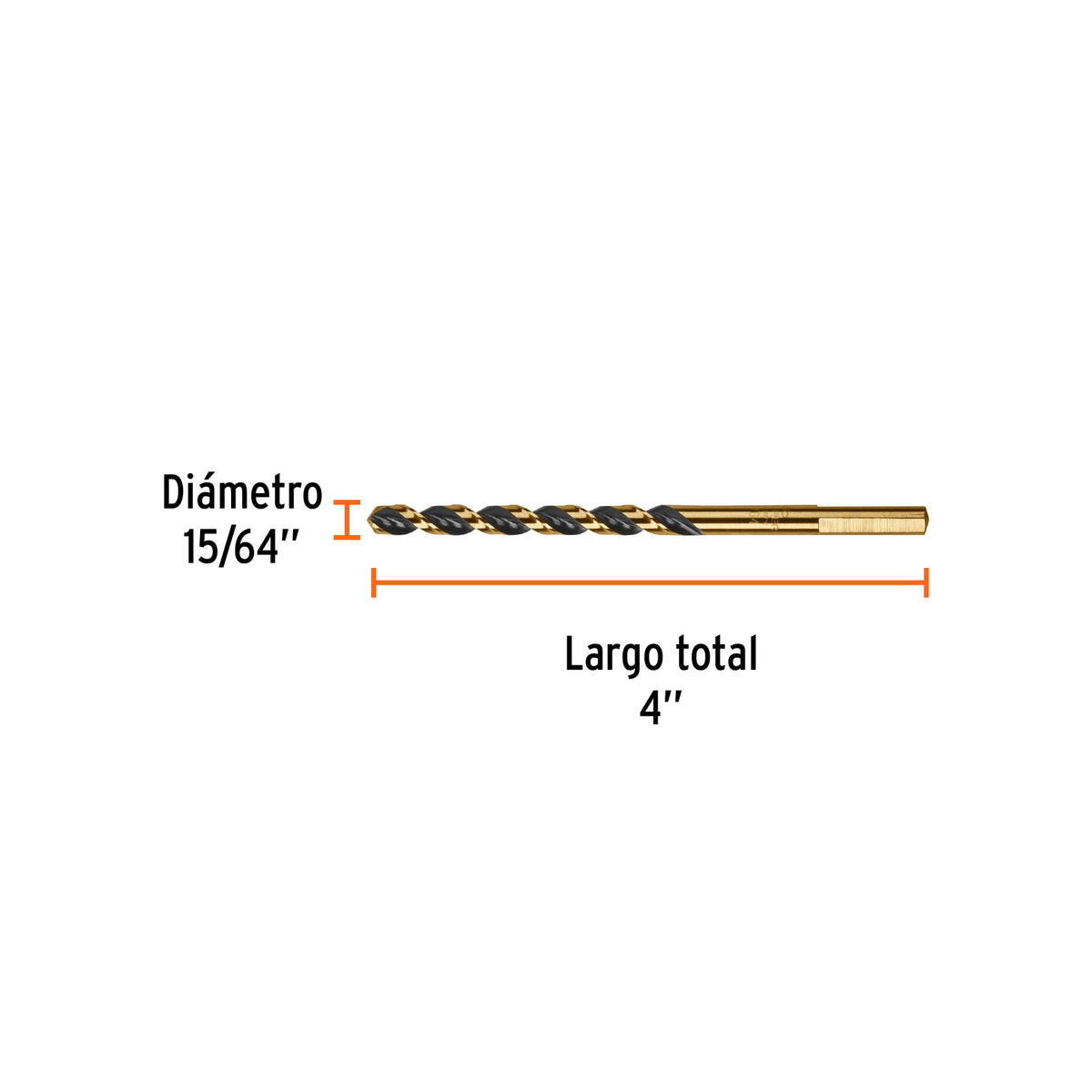 Broca HSS Trugold para metal Truper Expert 15/64"
