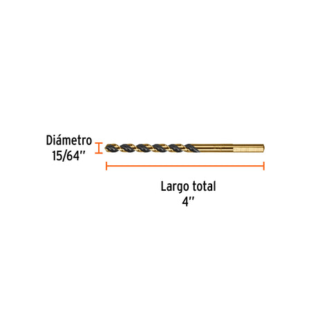 Broca HSS Trugold para metal Truper Expert 15/64"