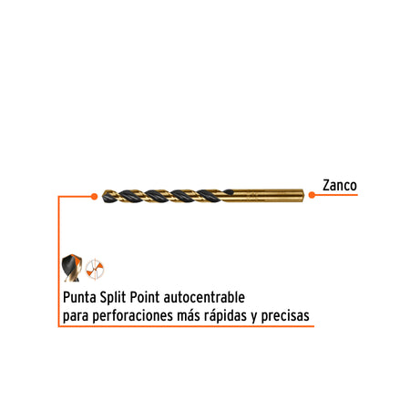 Broca HSS Trugold para metal Truper Expert 19/64"