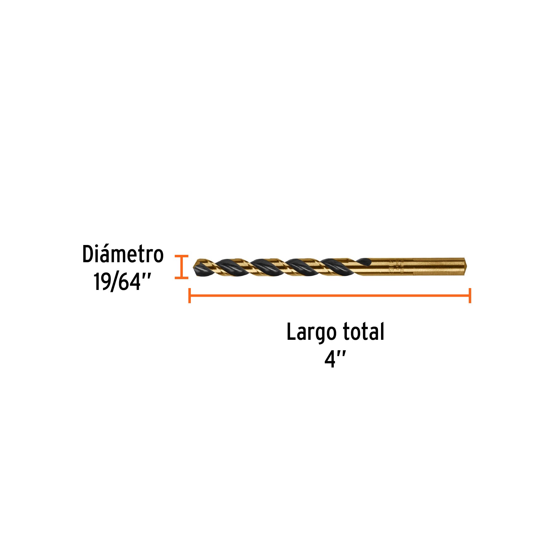 Broca HSS Trugold para metal Truper Expert 19/64"