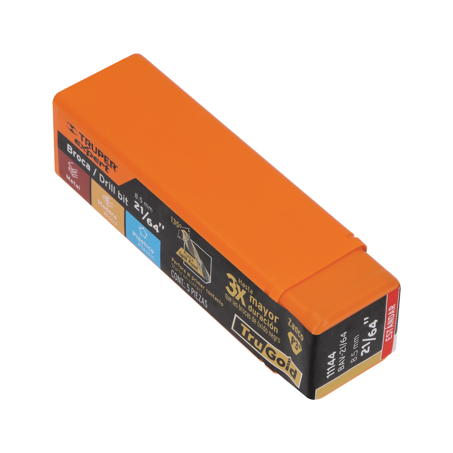 Broca HSS Trugold para metal Truper Expert 21/64"