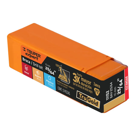 Broca HSS Trugold para metal Truper Expert 25/64"