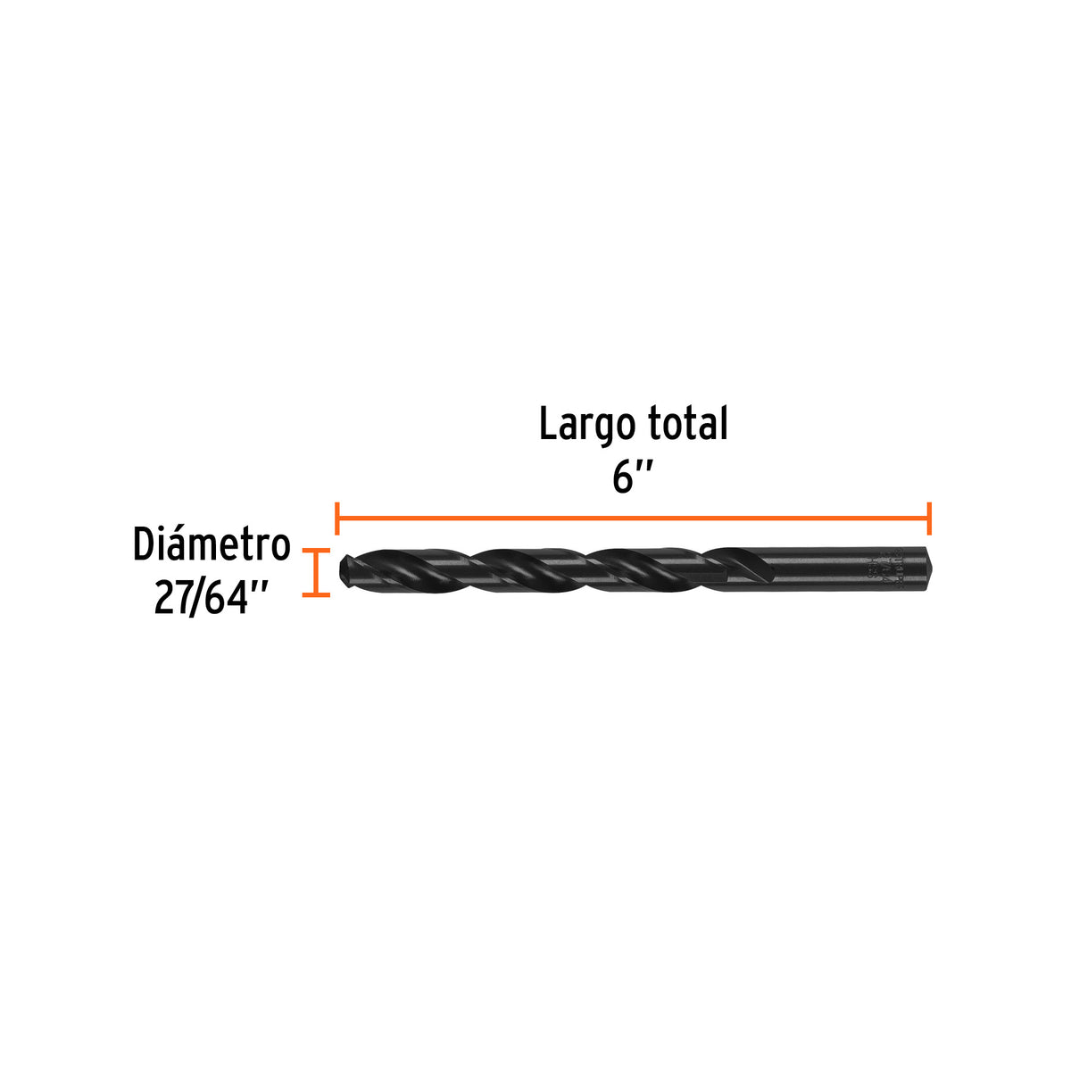 Broca HSS Trublack para metal Truper 27/64"