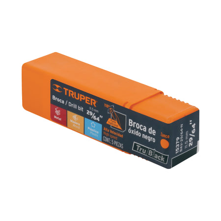 Broca HSS Trublack para metal Truper 29/64"