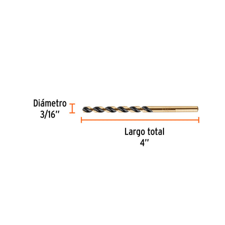 Broca HSS Trugold para metal en blister EXPERT 3/16"