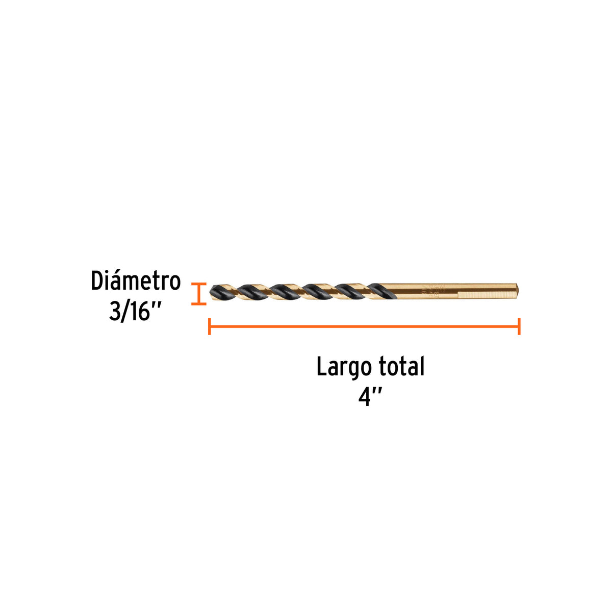Broca HSS Trugold para metal Truper Expert 3/16"