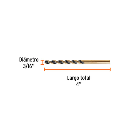Broca HSS Trugold para metal Truper Expert 3/16"