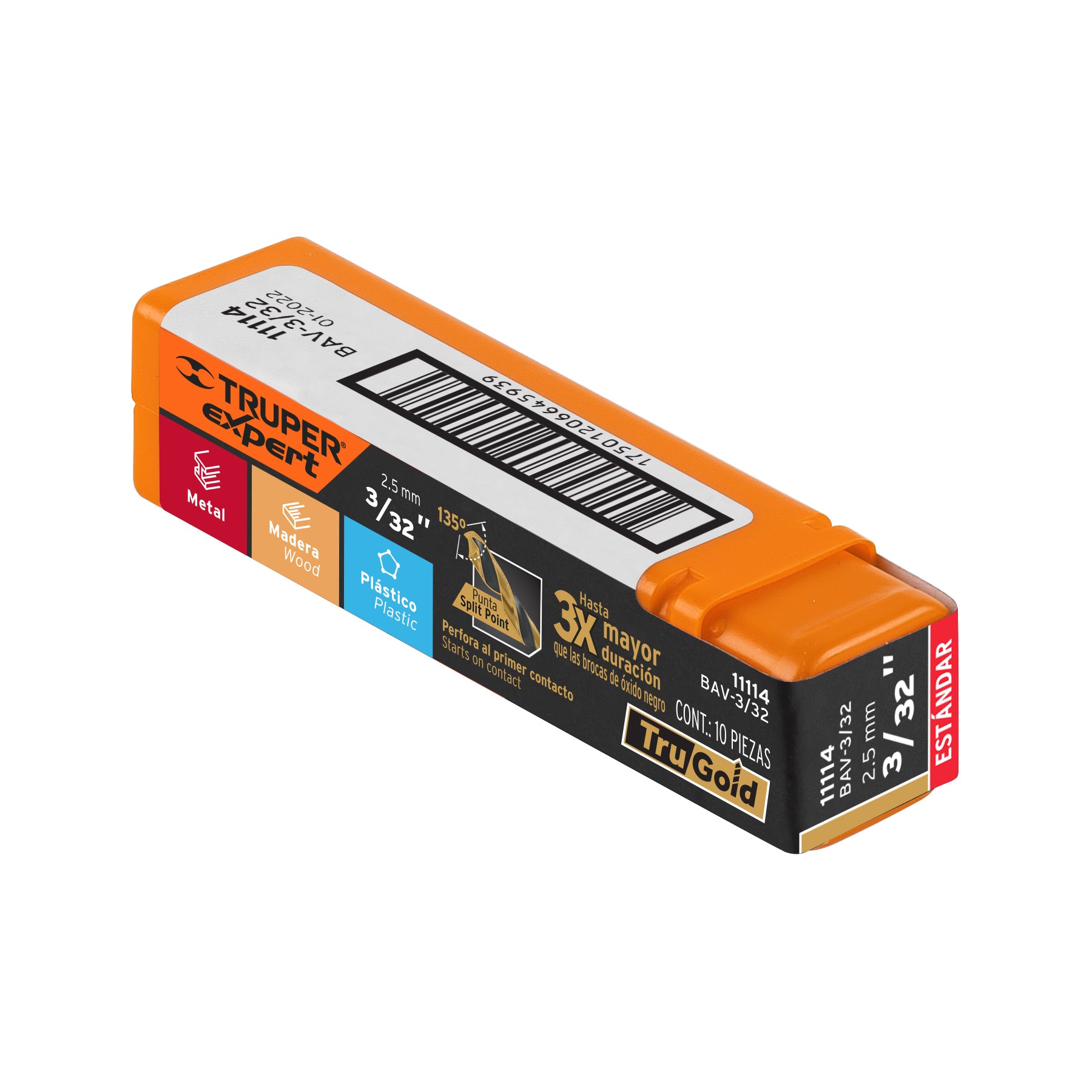 Broca HSS Trugold para metal Truper Expert 3/32"