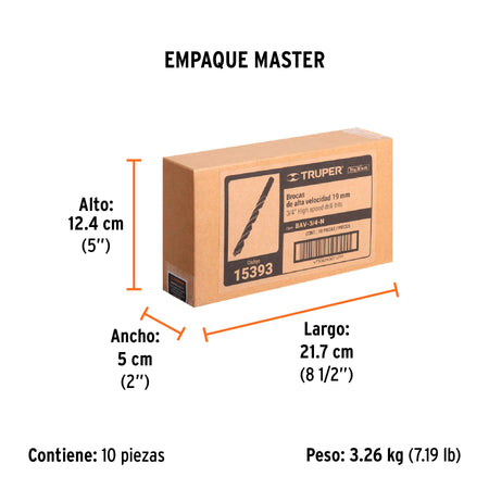 Broca HSS Trublack para metal Truper 3/4"