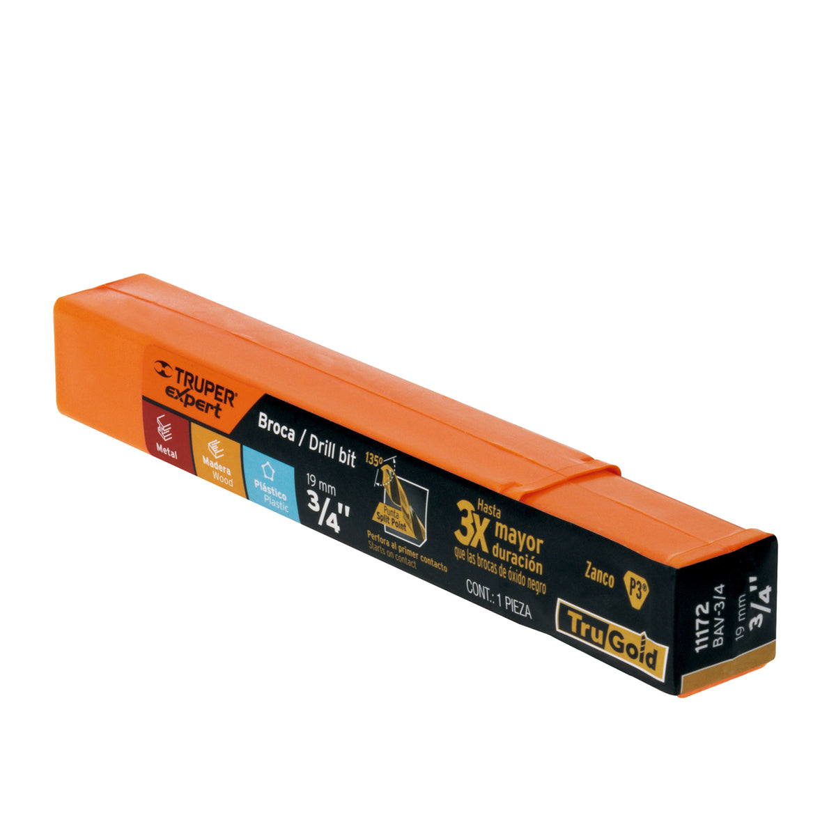 Broca HSS Trugold para metal Truper Expert 3/4"