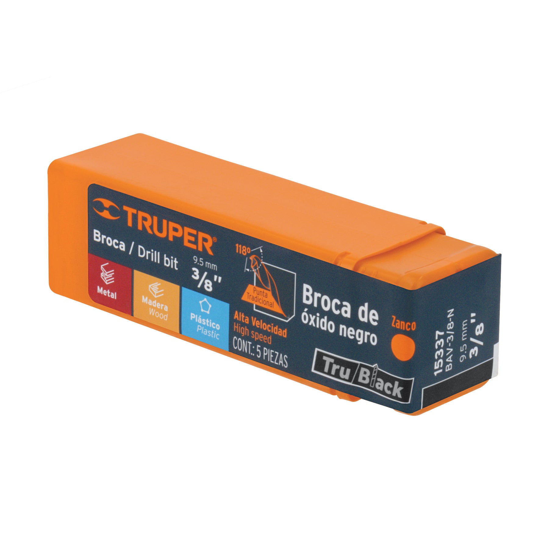 Broca HSS Trublack para metal Truper 3/8"