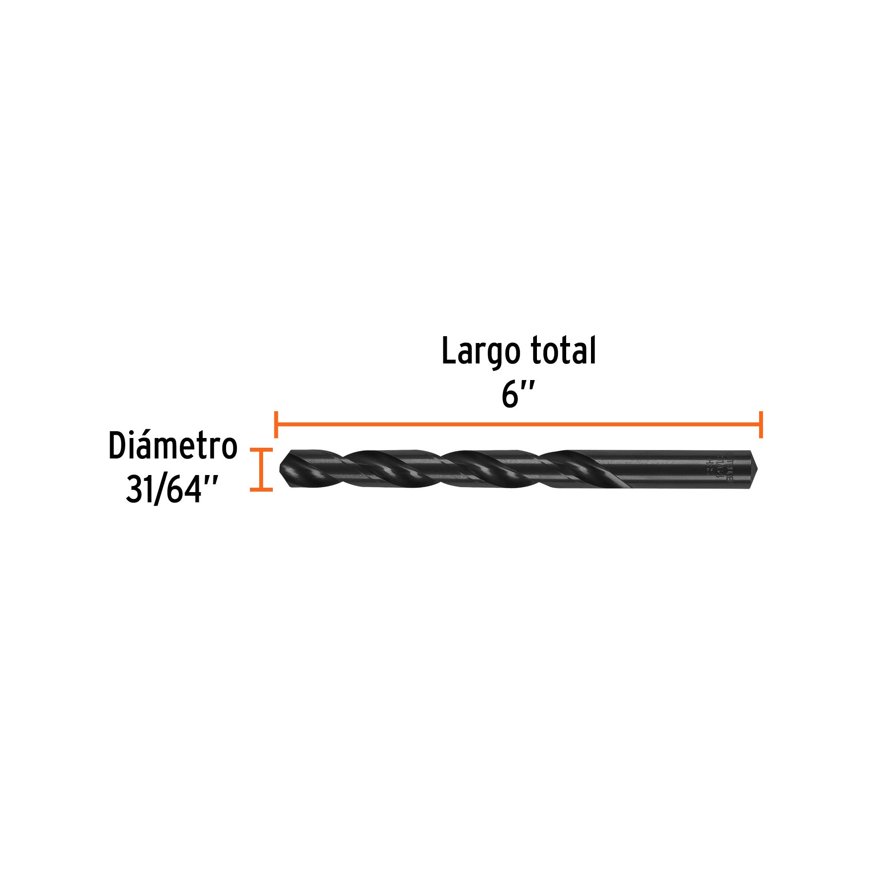 Broca HSS Trublack para metal Truper 31/64"