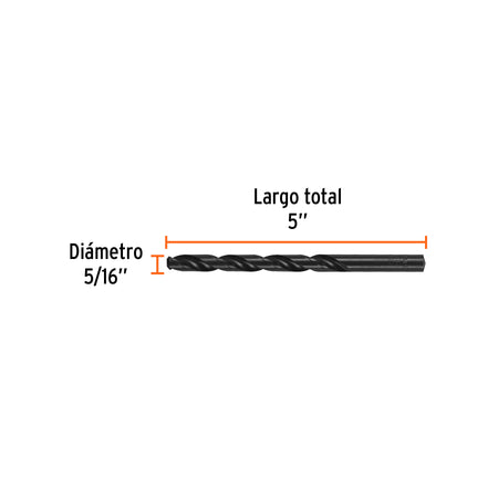 Broca HSS Trublack para metal Truper 5/16"