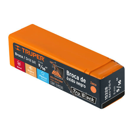 Broca HSS Trublack para metal Truper 5/16"