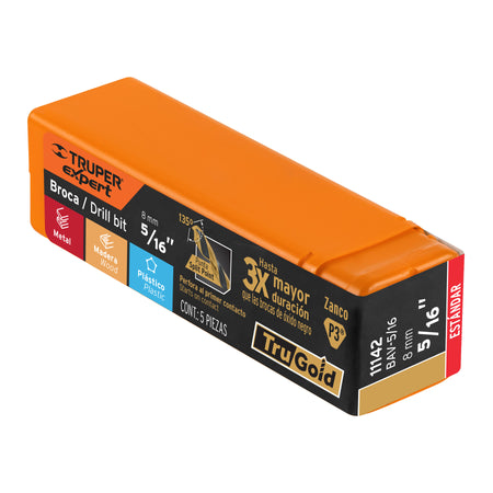Broca HSS Trugold para metal Truper Expert 5/16"