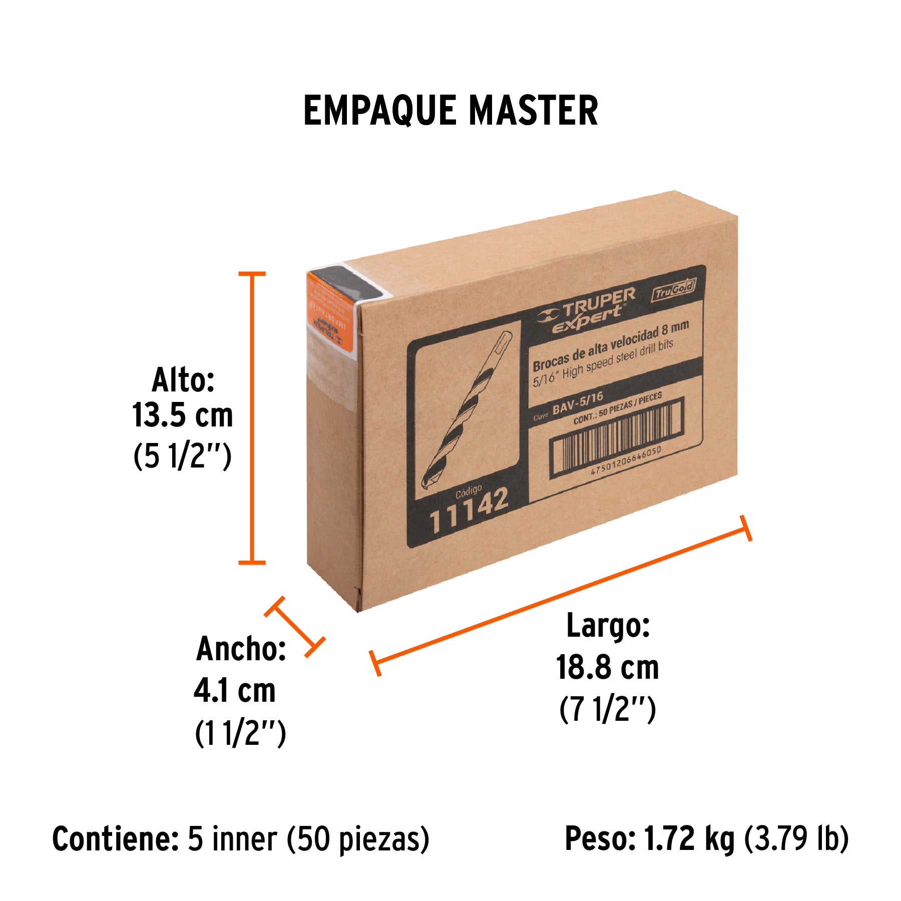 Broca HSS Trugold para metal Truper Expert 5/16"