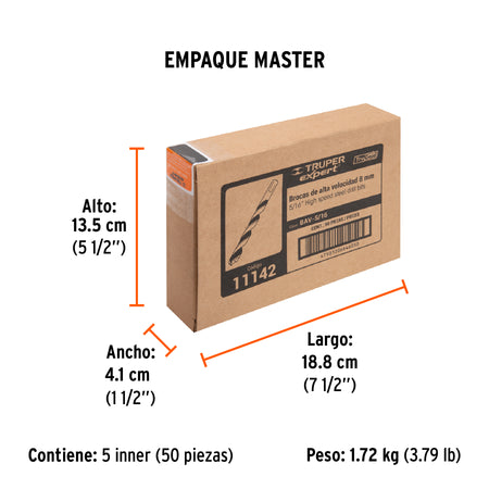 Broca HSS Trugold para metal Truper Expert 5/16"