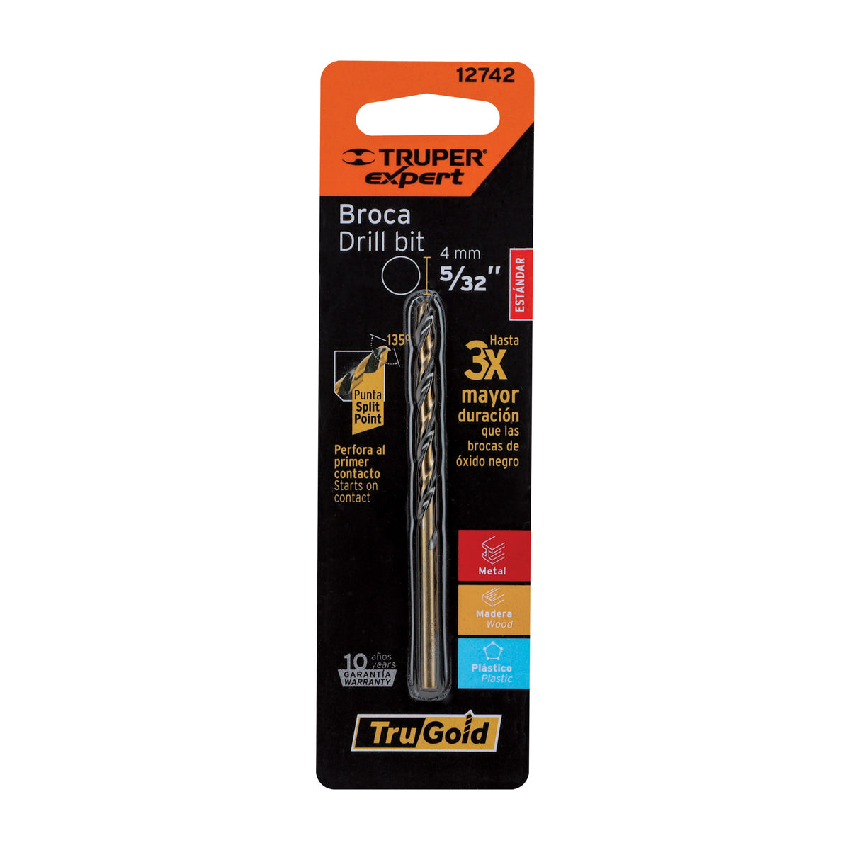Broca HSS Trugold para metal en blister EXPERT 5/32"