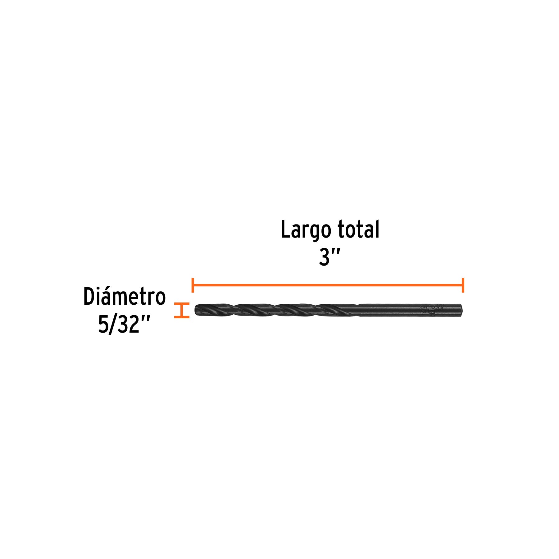Broca HSS Trublack para metal Truper 5/32"
