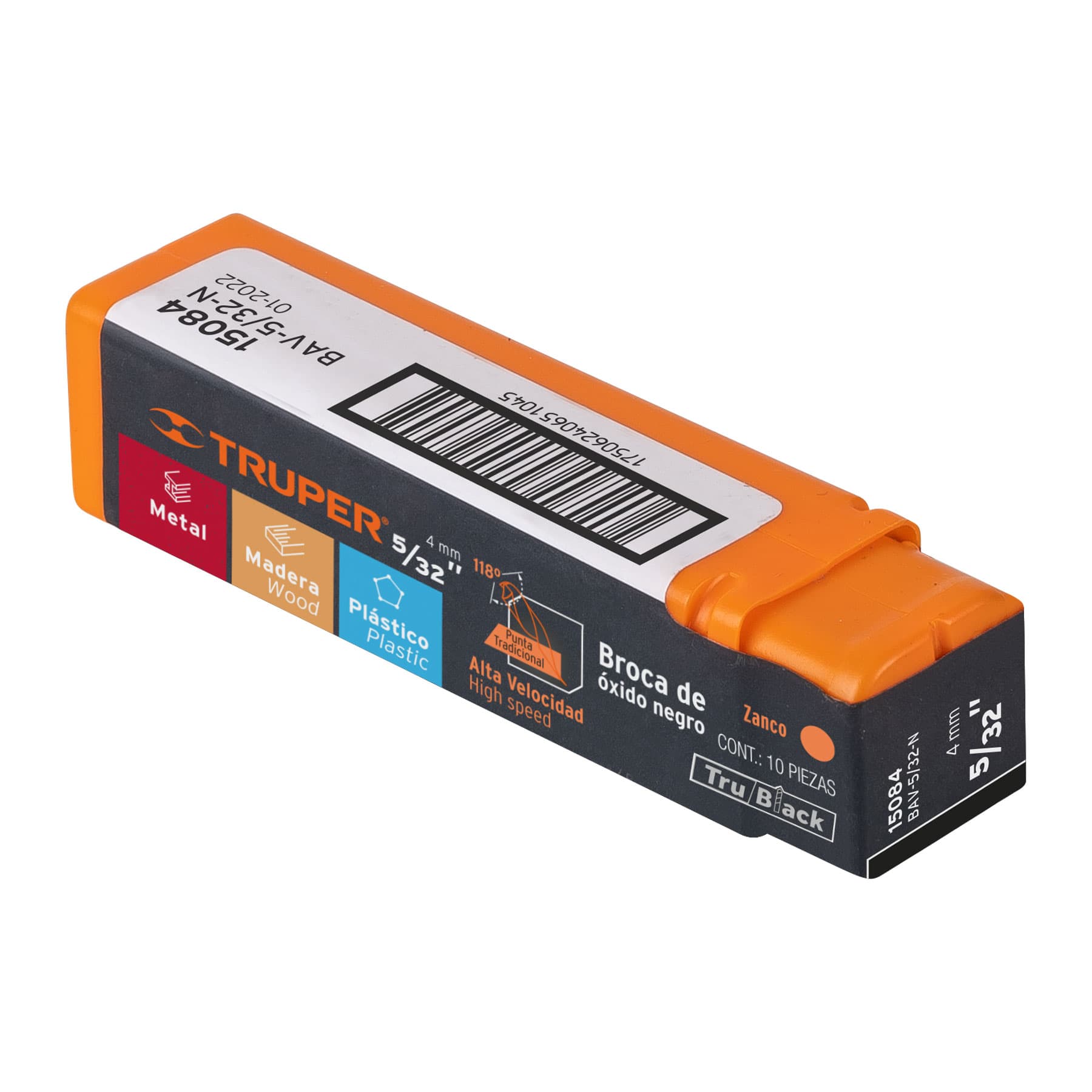 Broca HSS Trublack para metal Truper 5/32"