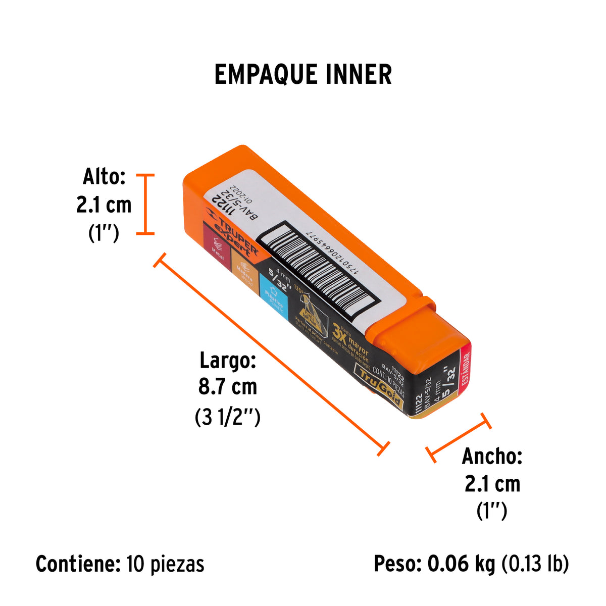 Broca HSS Trugold para metal Truper Expert 5/32"
