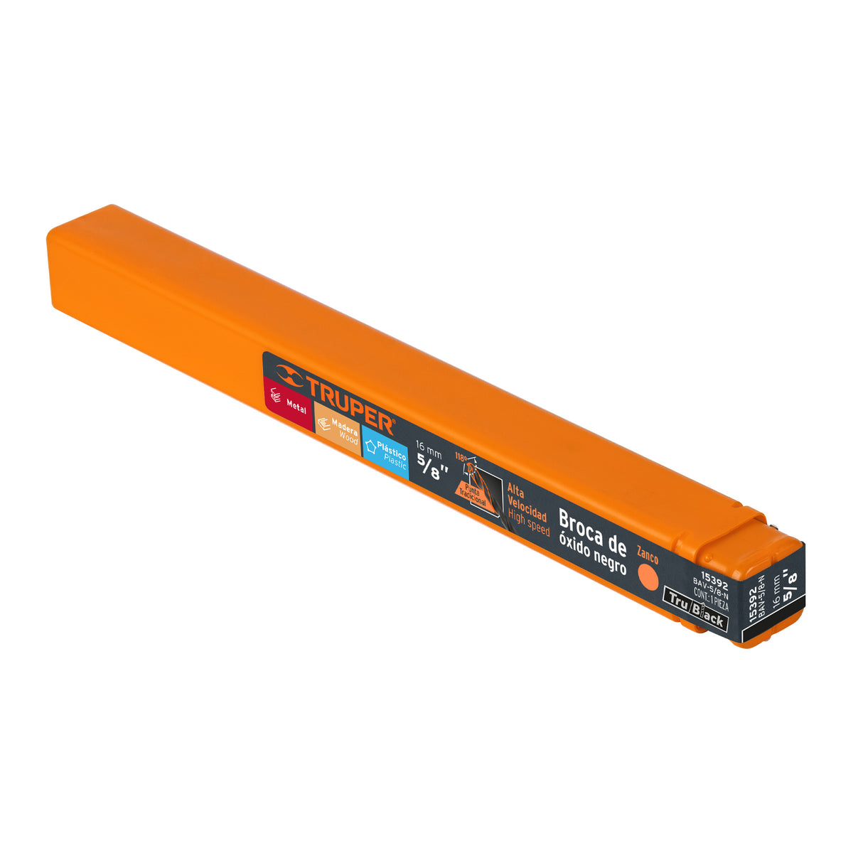 Broca HSS Trublack para metal Truper 5/8"