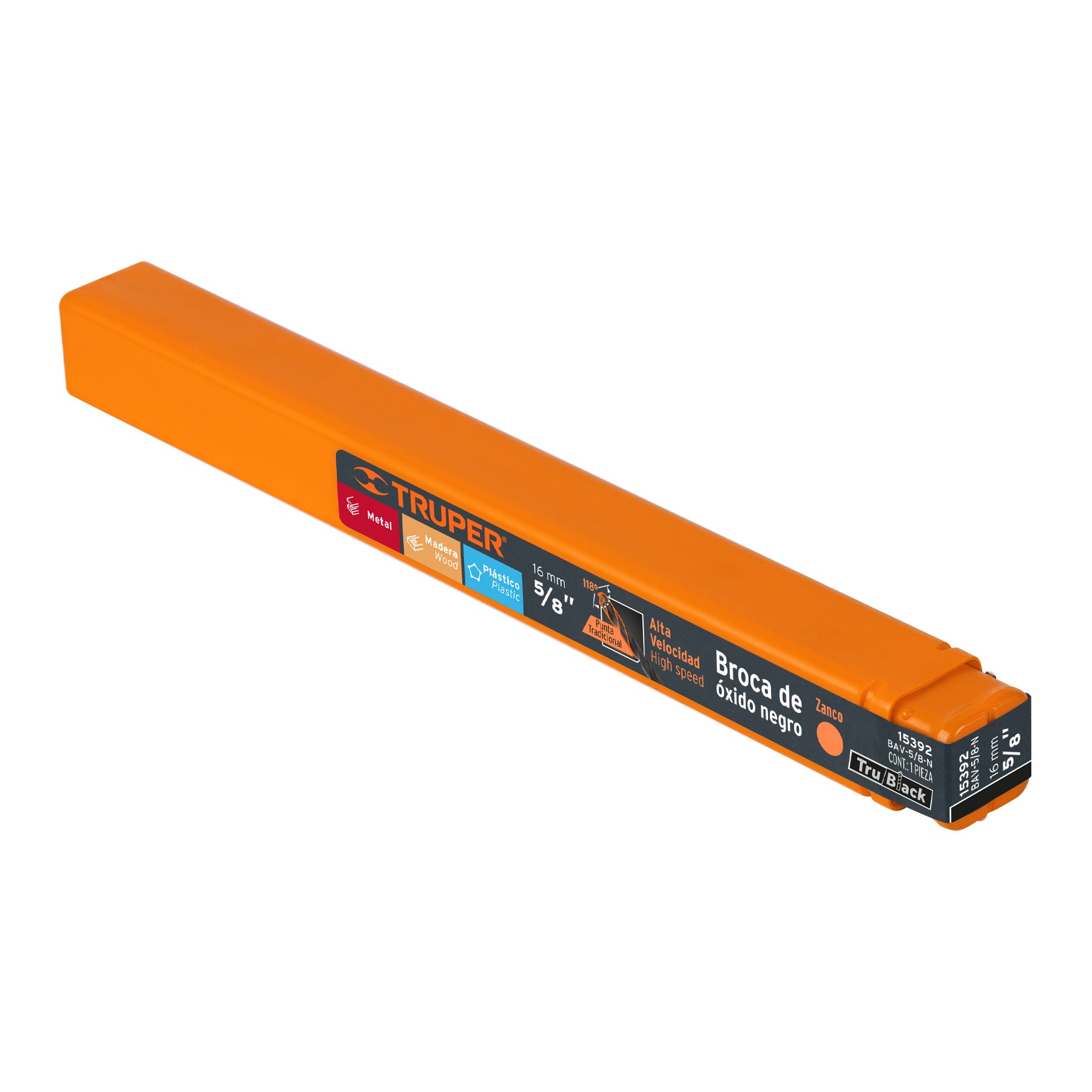 Broca HSS Trublack para metal Truper 5/8"