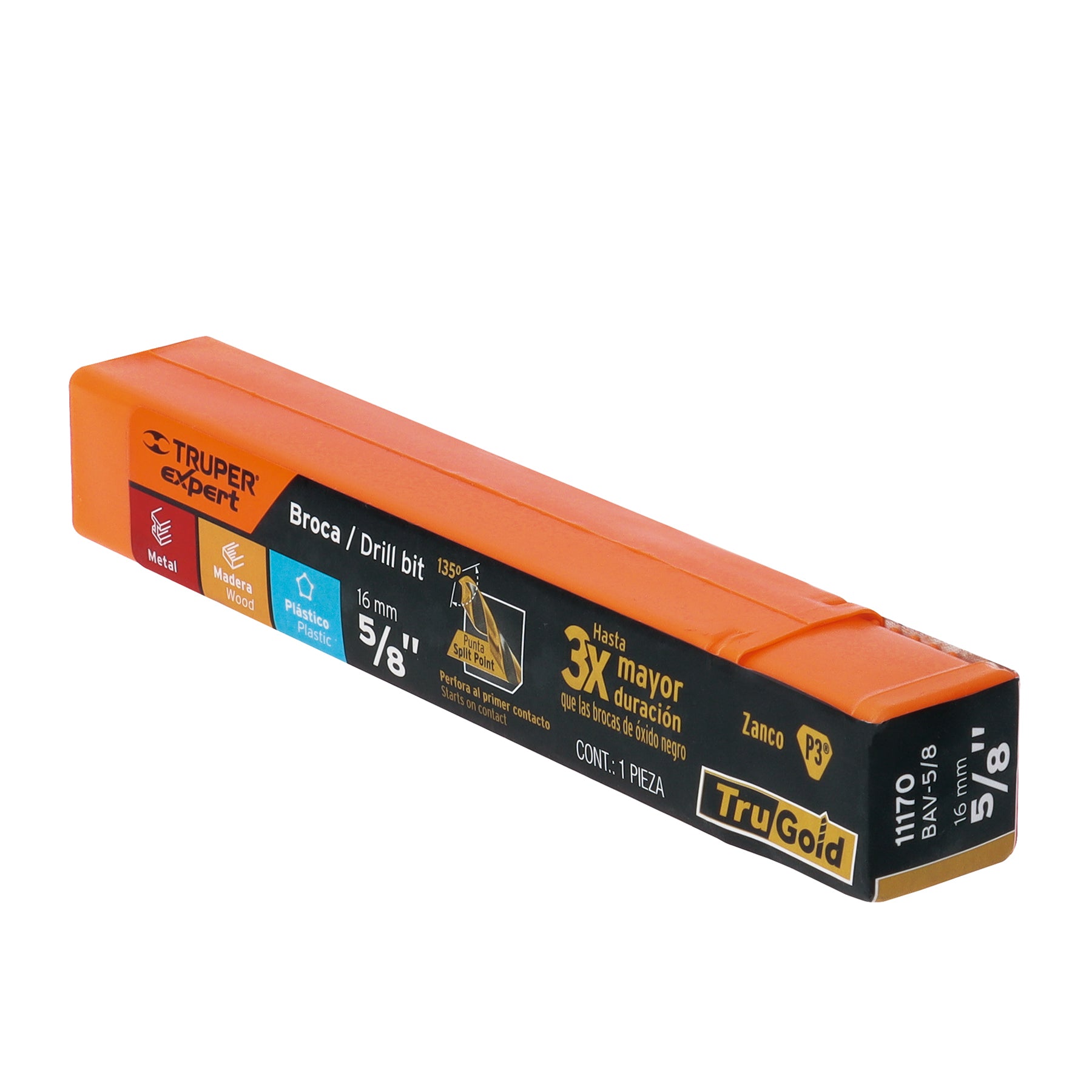 Broca HSS Trugold para metal Truper Expert 5/8"