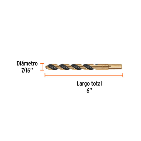 Broca HSS 7/16' Trugold para metal en blíster, EXPERT