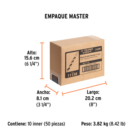 Broca HSS Trugold para metal Truper Expert 7/16"