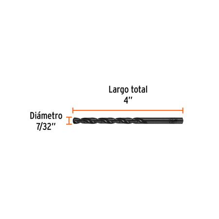 Broca HSS Trublack para metal Truper 7/32"
