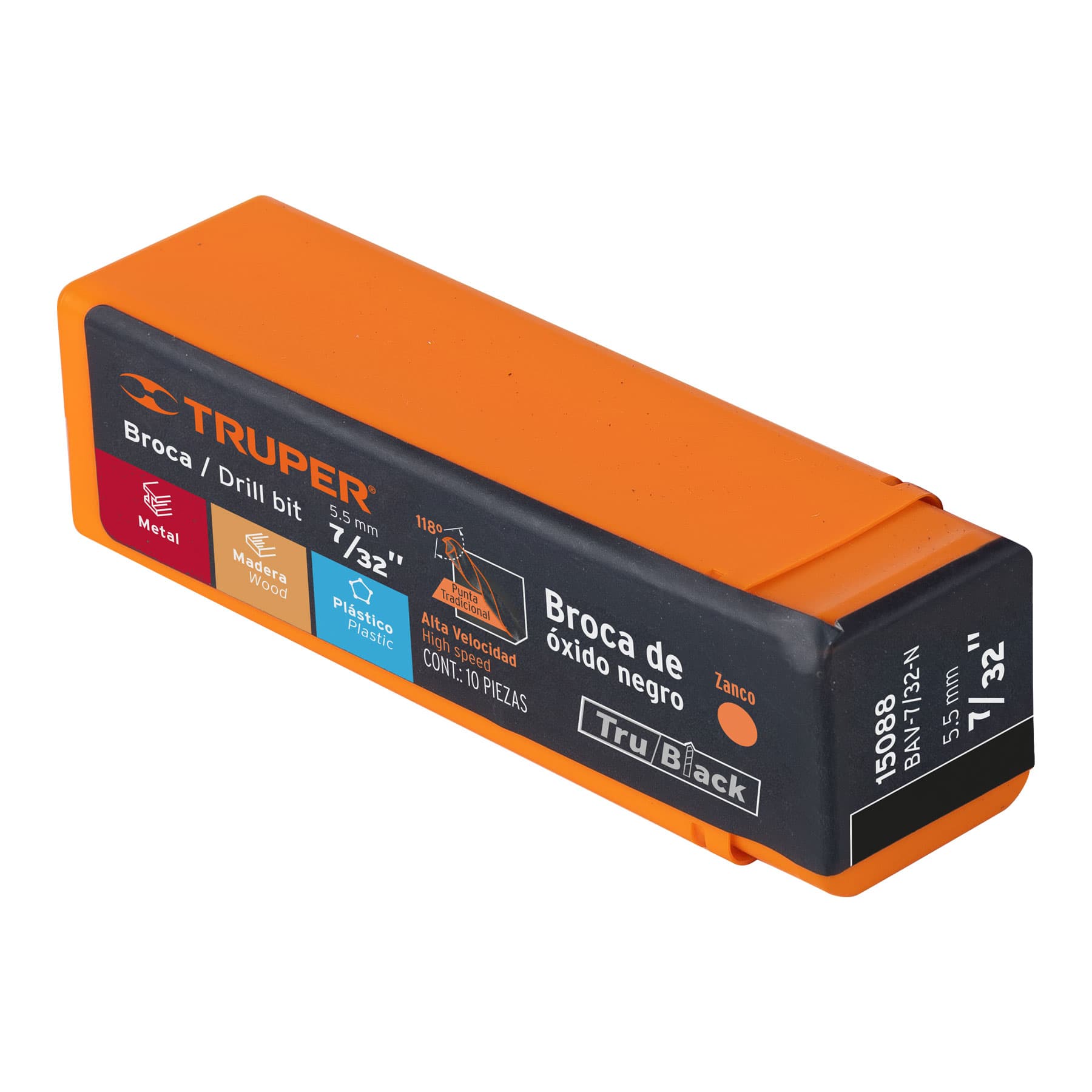 Broca HSS Trublack para metal Truper 7/32"