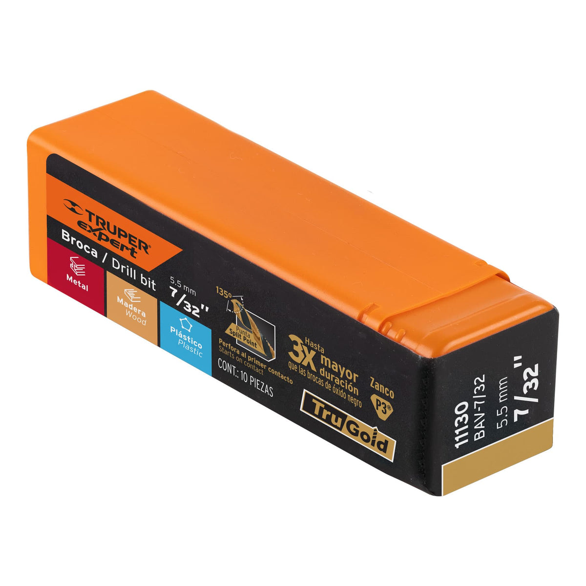 Broca HSS Trugold para metal Truper Expert 7/32"