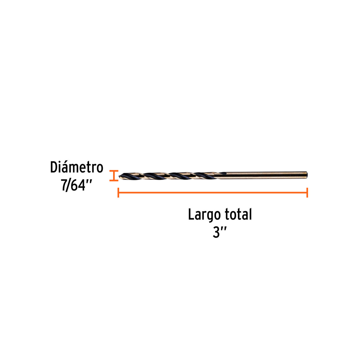 Broca HSS Trugold para metal en blister EXPERT 7/64"