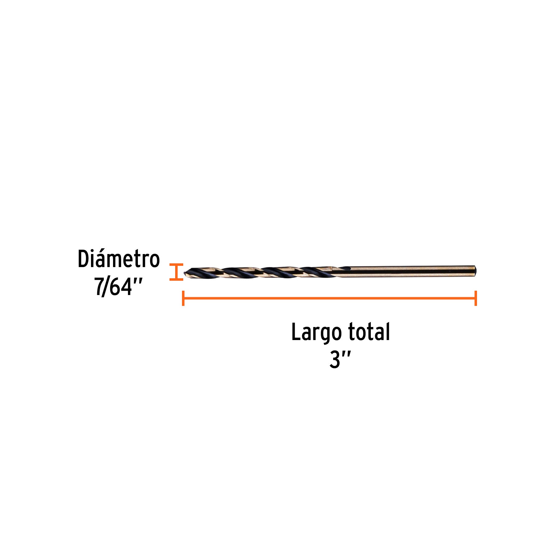 Broca HSS Trugold para metal en blister EXPERT 7/64"