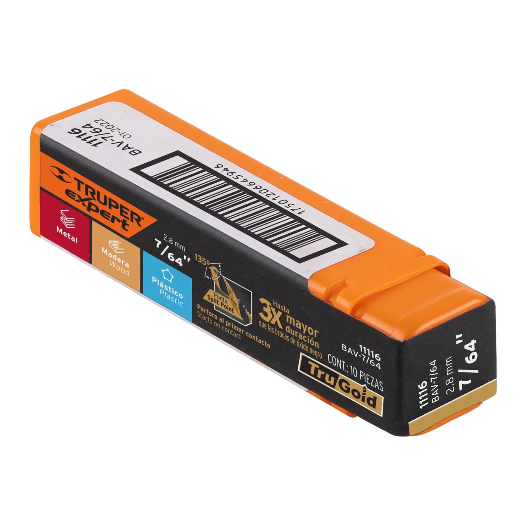 Broca HSS Trugold para metal Truper Expert 7/64"