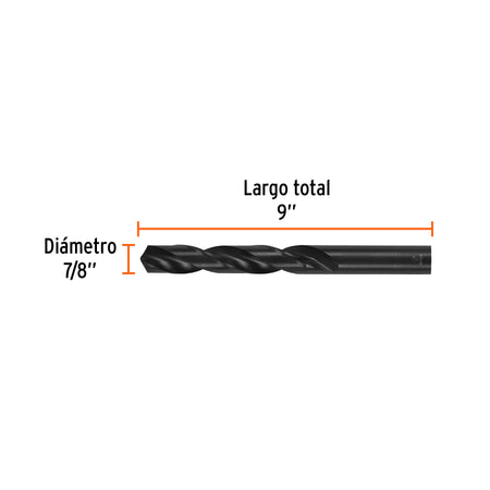 Broca HSS Trublack para metal Truper 7/8"