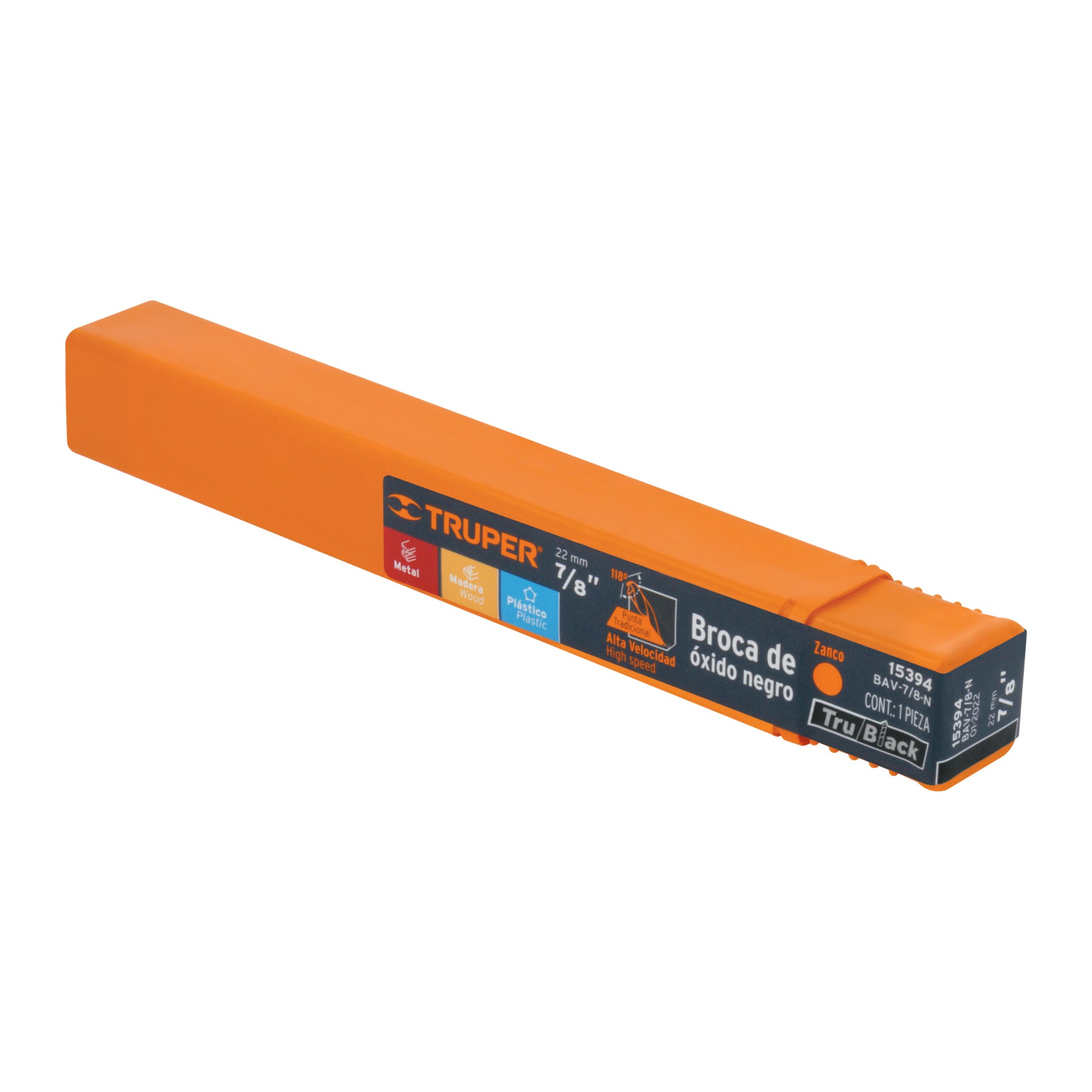 Broca HSS Trublack para metal Truper 7/8"