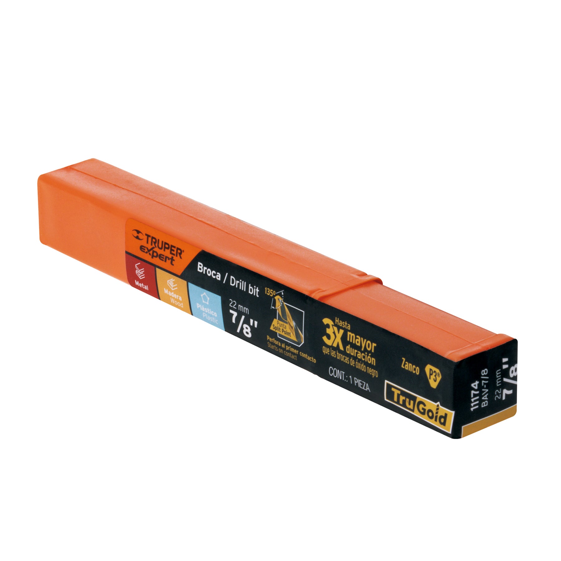 Broca HSS Trugold para metal Truper Expert 7/8"
