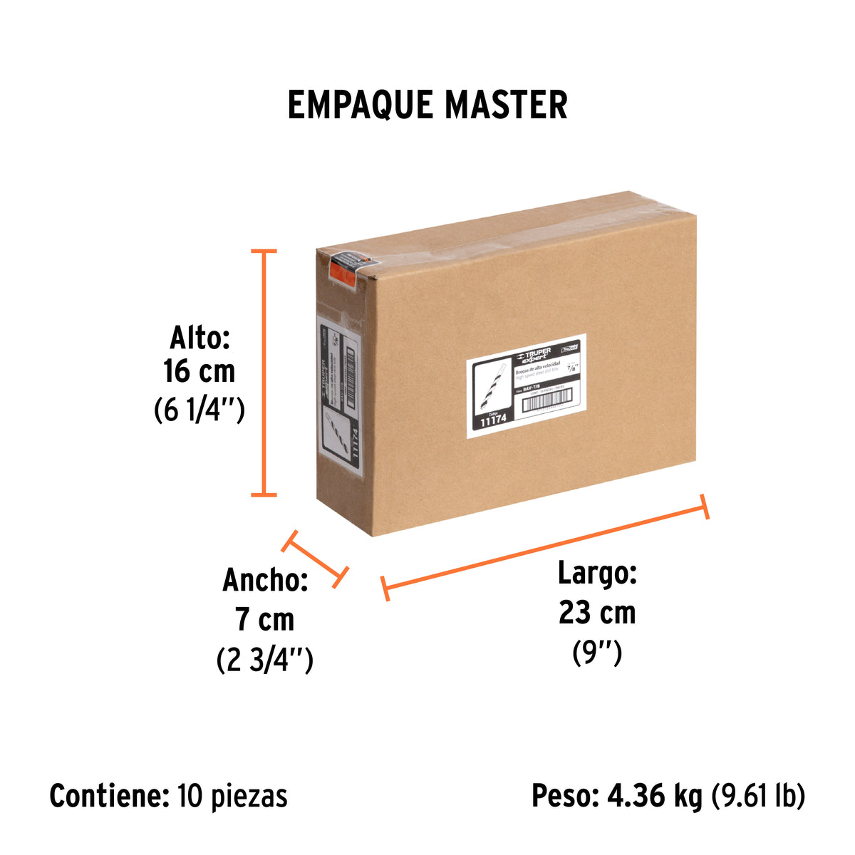 Broca HSS Trugold para metal Truper Expert 7/8"