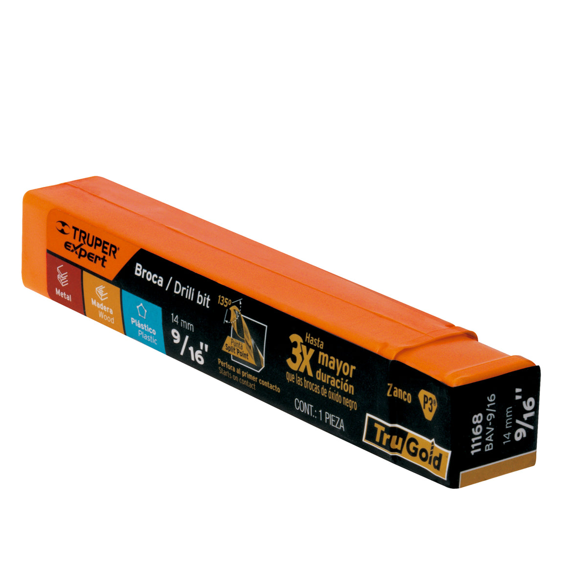 Broca HSS Trugold para metal Truper Expert 9/16"