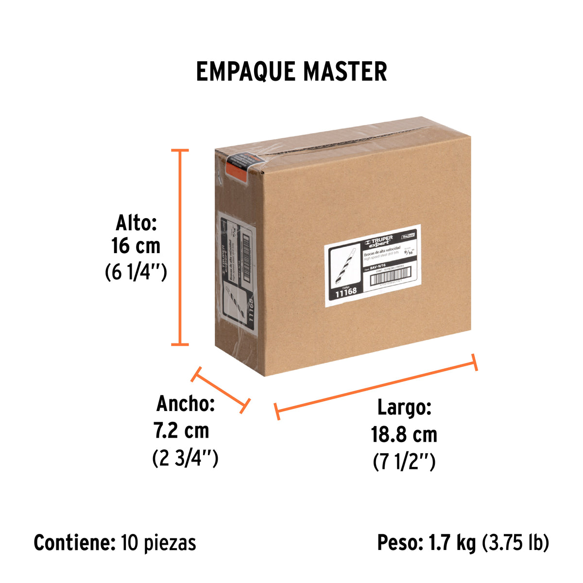 Broca HSS Trugold para metal Truper Expert 9/16"