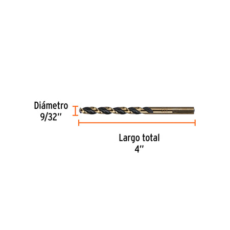 Broca HSS Trugold para metal Truper Expert 9/32"