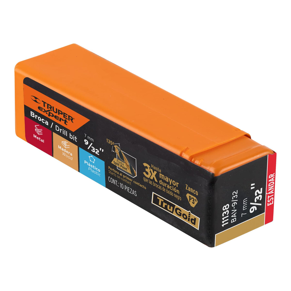 Broca HSS Trugold para metal Truper Expert 9/32"