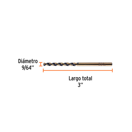 Broca HSS Trugold para metal en blister EXPERT 9/64"