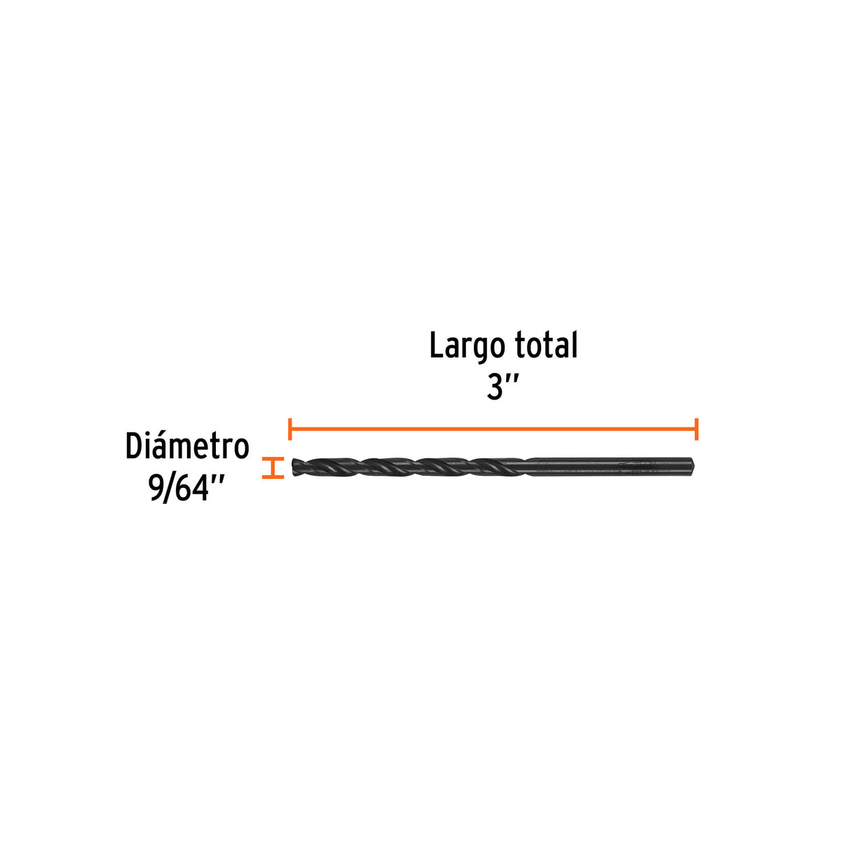 Broca HSS Trublack para metal Truper 9/64"