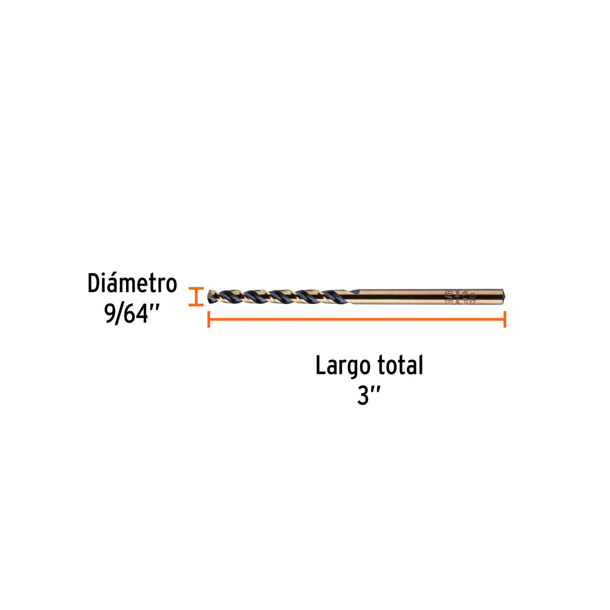 Broca HSS Trugold para metal Truper Expert 9/64"