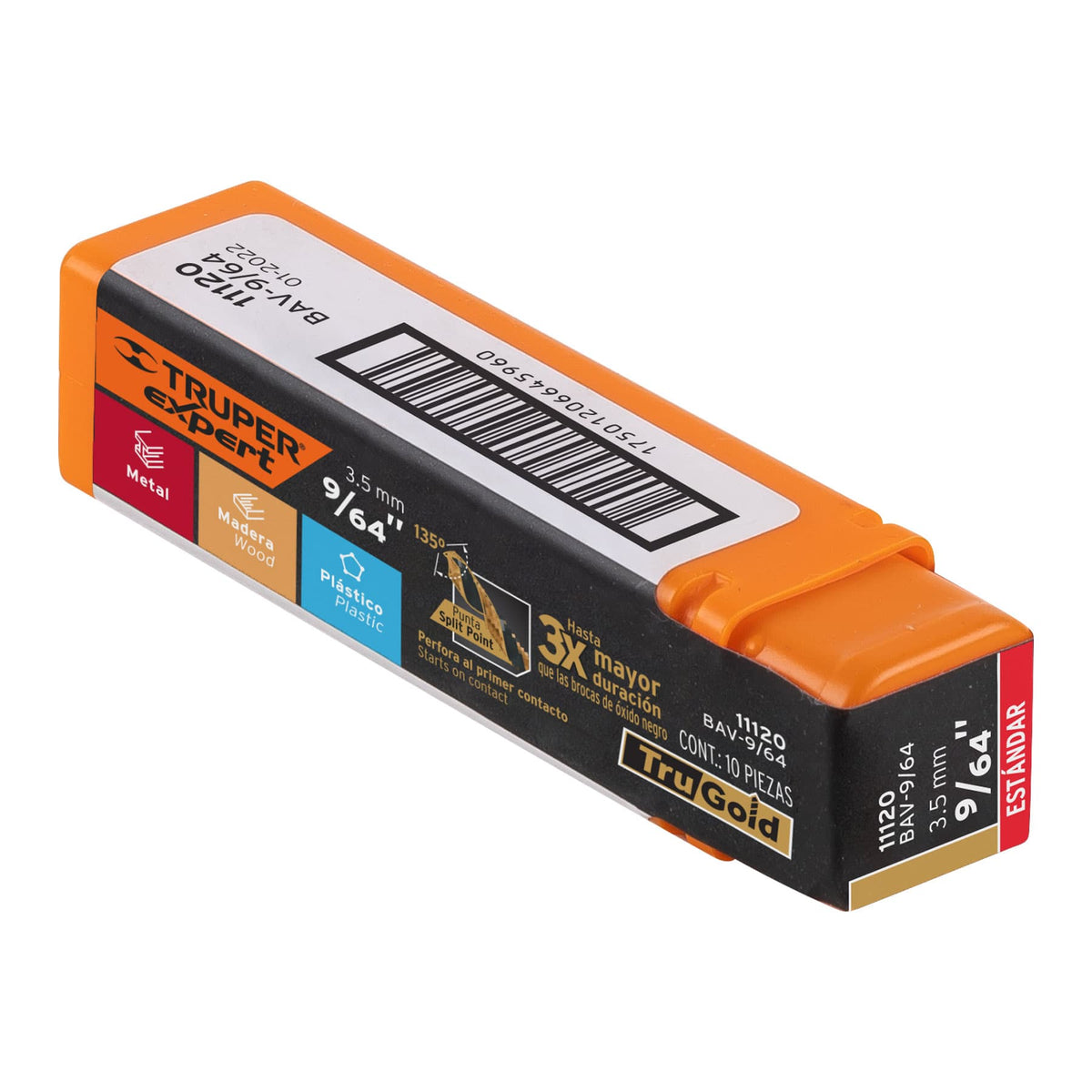 Broca HSS Trugold para metal Truper Expert 9/64"