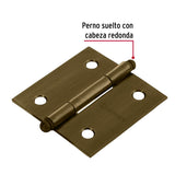 Bisagra cuadrada 2', latón antiguo, cabeza redonda, HERMEX 2'